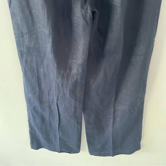 Brooks Brothers Black Pleated Wide-Leg Linen Trousers - 37266 - Picture 5 of 13